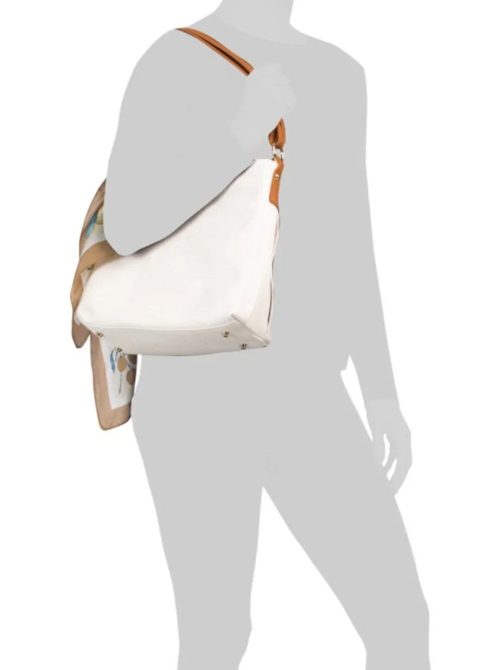 VALENTINA Made In Italy Leather Hobo Bag With Multi Compartments
